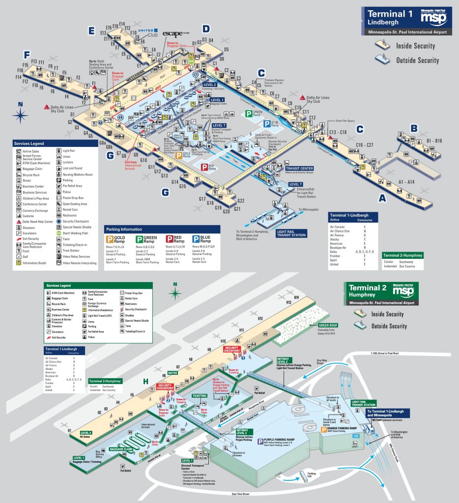 Terminals at the Minneapolis-Saint Paul International Airport MSP